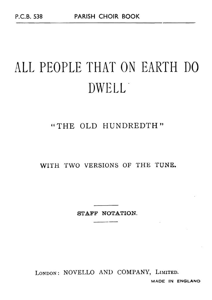 All People That On Earth Do Dwell